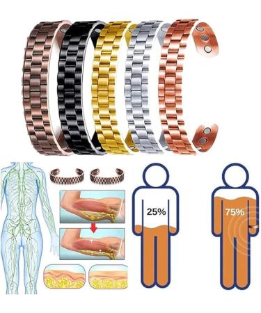Biancat Prostapower Magnetic Copper Band Copper Bracelet for Men Magnetic Bracelets for Men Copper Ion Wristband(Black) - Buy Online on SooperMarket.com