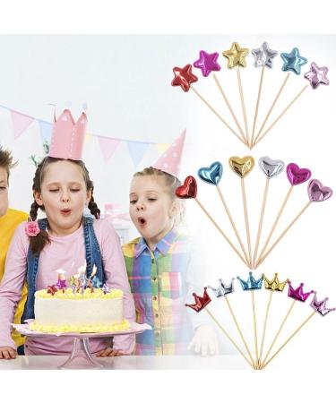 30 Pcs Birthday Party Decoration Happy Birthday Cake Topper Baking Star S3U0 Cake Sign Insert Cake Decor - Buy Online on SooperMarket.com