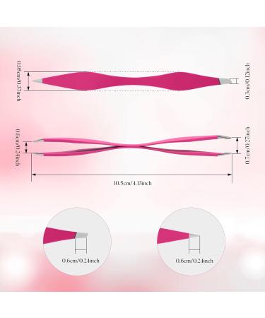 NUOMI 2 Pack Stainless Steel Eyebrow Tweezers with Slant/Pointed Tips - Pink and Black - Makeup Tools for Facial Hair Removal - Buy Online on SooperMarket.com