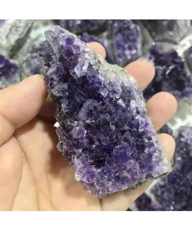 1pc 60g-120g Small Size Bulk Natural Amethyst Crystal Cluster Geode Rough Stone Collection Display Specimen Suitable for Furniture Decoration Full of Texture (Size : 1pc 85g-100g)