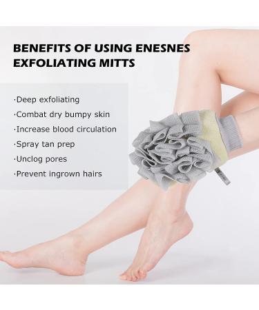 ENESNES 2-in-1 Exfoliating Glove for Body Scrubbing and Dead Skin Removal - Beige - Buy Online on SooperMarket.com