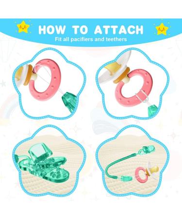 Vicloon Baby Dummy Clips 5 Pcs - BPA Free Soother Pacifier Chain Holder for Teether Toy - Green - Buy Online on SooperMarket.com