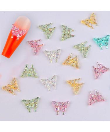 Dornail 50pcs 3D Butterfly Nail Charms for Acrylic Nails | Aurora Resin Butterfly Charms for Nail Art | Mixed Color Butterflies Rhinestones and Decorations - Buy Online on SooperMarket.com