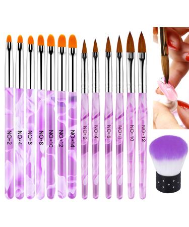 Ebanku 14 PCs brush for gel nails nails brush nails nails brush set professional acrylic brush for nails gel nail painting.