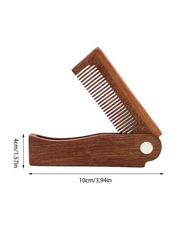 Natural Wooden Beard Comb for Men - Folded Mustache & Beard Brush | Antistatic Pocket Beard Care Tool - Buy Online on SooperMarket.com