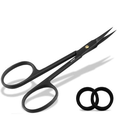 Cuticle Scissors Extra Fine Nail Scissors Professional Stainless Steel Cuticle Cutter for Feet and Nails Cuticle Scissors for Cuticle Remover 3.7 inch Black