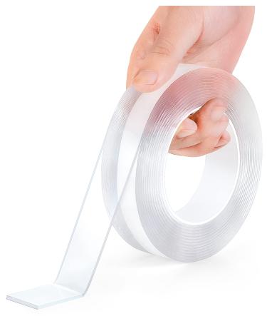 STUAKO  Double Sided Tape Heavy Duty (16.5 FT x 1.18 in) Removable Washable Reusable Gel Tape Strips for Kitchen  Living Room  Office