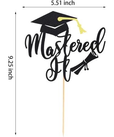 Arthsdite 1Pc Mastered It Cake Topper College Grad Class of 2024 Congratulations MBA Graduation Party Decorations Supplies - Black Glitter Black Mastered It Cake Topper - Buy Online on SooperMarket.com