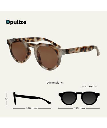 Opulize Rio UV400 Sun Reading Glasses - Glossy Light Brown Tortoise Frame for Men & Women - Spring Hinges - S53-1 +1.00 Dioptre - Buy Online on SooperMarket.com