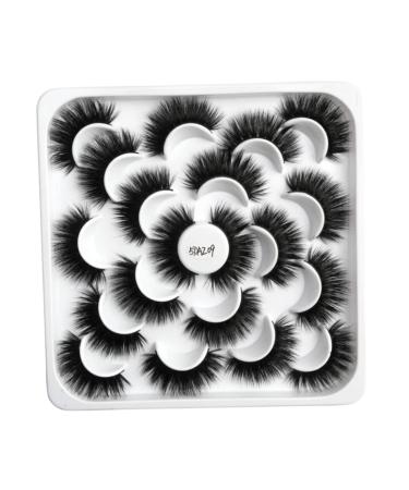 False Eyelashes 5D Eyelashes Fashion Fluffy Eyelashes Lotus Plate Design Reusable Handmade Fashion Artificial Lashes Makeup Tools for Women Girls 10Pair 5DAZ09 Type