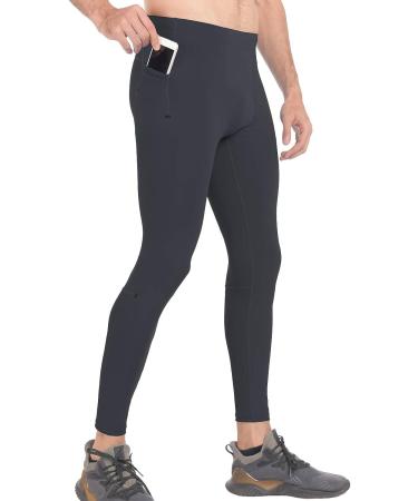 PIQIDIG Men's Workout Leggings Yoga Pants with Pockets | XX-Large Dark Grey - Buy Online on SooperMarket.com