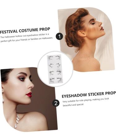 Gogogmee 4 Pairs Halloween Eyeliner Stickers Girl Stickers Hollow-out Eyeshadow Stickers Winged Eyeliner Pvc - Buy Online on SooperMarket.com