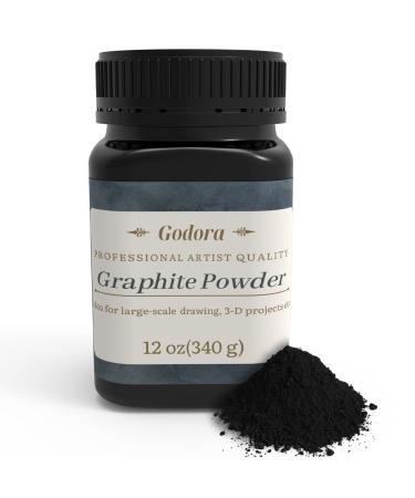12oz Pure Graphite Powder - Amazing Artistic Powdered Graphite for Sketching  Etc - Professional Powdered Graphite  Easy Melt Color - by Godora