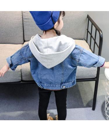 Odziezet Boy's Denim Hooded Jacket - Zipper Jean Coat for Spring - 3-4 Years (C-blue) - Buy Online on SooperMarket.com