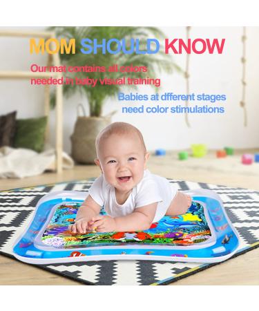 Tummy Time Water Mat for Babies | Inflatable Play Mat for Newborns | Early Activity Center for 3-9 Months | Shark Design - Buy Online on SooperMarket.com