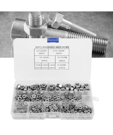 Nuts Hex Nuts Stainless Steel 360pcs Stainless Steel Hex Nuts Coarse Thread American System UNC Nuts Fasteners - Buy Online on SooperMarket.com