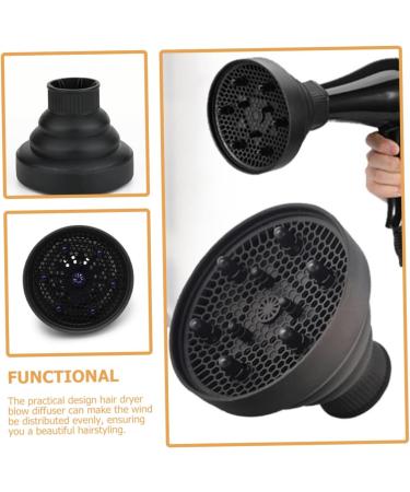 Universal Silicone Hair Dryer Diffuser | Curl Diffuser Attachment for Curly Hair | Hair Care Accessory (13.8x13.8cm Black - Buy Online on SooperMarket.com