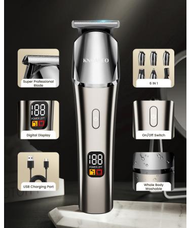 KNCANEO Hair Clippers Beard Trimmer for Men 11 in 1 Hair Clippers Set with USB Type C Rechargeable Professional Nose Trimmer Men's Waterproof Electric Clippers Body Groomer Set - Buy Online on SooperMarket.com