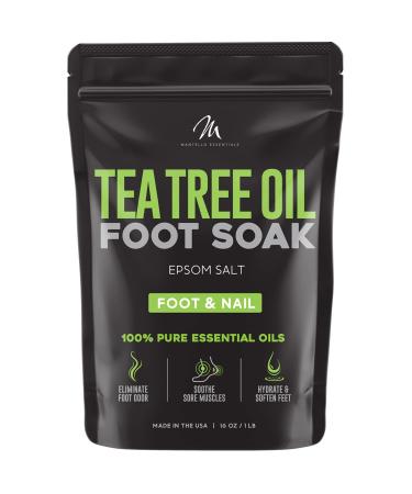 Mantello Tea Tree Oil Foot Soak for Foot Care - Foot Soaker for Use with a Feet Soaking Tub - Foot Soak Salts to Soften Feet - Epsom Salt Foot Soak with Essential Oils - Pedicure Foot Soak, 1 lb. Bag Tea Tree Oil 1 Pound (Pack of 1)