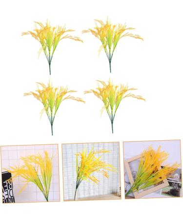 VINTORKY 4pcs 7 Simulated rice plants decor botanical decor artificial wheat ears Wheat Ear for Home wheat sheaves for natural home decor Creative Wheat Ear grain of wheat plastic wedding - Buy Online on SooperMarket.com