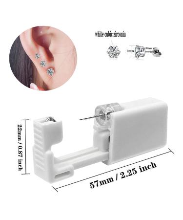 4 Pack SLVIEKAE Disposable Ear Piercing Gun Kit with Silver Studs (3mm) - Buy Online on SooperMarket.com