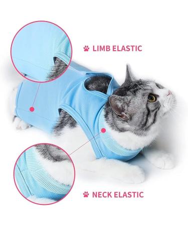 Easy Joy Recovery Suit for Cats - Postoperative Litter Clothing for Abdominal Wounds | E-Collar Alternative | Soft Indoor Pet Apparel (M Blue) - Buy Online on SooperMarket.com