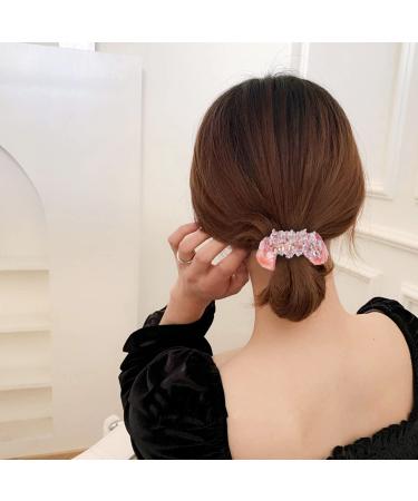8 Pack Rhinestone Sparkly Lace Hair Bows - Elastic Bands for Women and Girls - Buy Online on SooperMarket.com