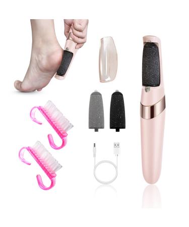1 Piece Electric Foot Grinder Automatic Pedicure Tool Rechargeable Waterproof Hard Skin Remover with 2 Foot Grinders and 2 Cleaning Brushes for Calluses and Cracked Heels Foot Care