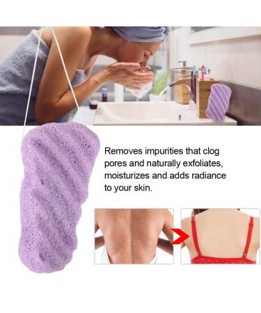 Salmue Konjac Sponge Set - 100% Natural Long Wave Type for Deep Cleansing Body & Facial Care - Purple - Buy Online on SooperMarket.com