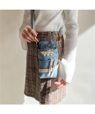 Color Block Leather Hair Salon Styling Toolkit - Blue Crossbody Bag for Hair Stylists | International Shipping - Buy Online on SooperMarket.com