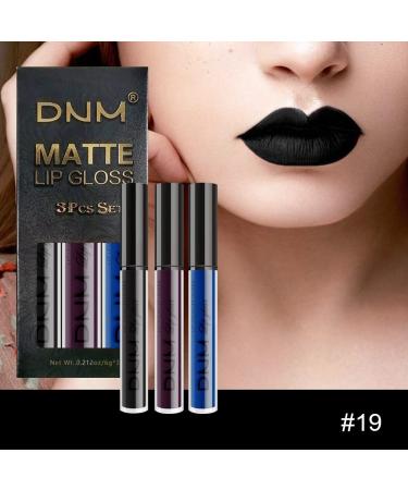 Go Ho Matte Lipstick Set - Waterproof Long Lasting Lip Gloss Trio in Black, Blue, and Purple | Nude Lip Tint Stain Makeup - 3PCS Matte Colors - Buy Online on SooperMarket.com