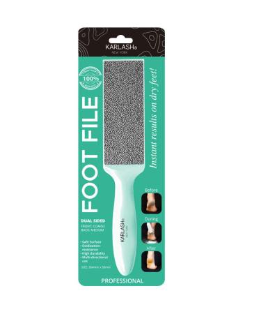 Karlash 2-Sided Nickel Foot File for Callus Trimming and Callus Removal, Mint (Pack of 1)