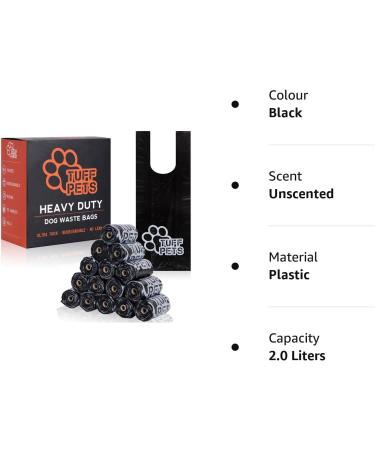 Tuff Pets 50% Stronger Dog Poo Bags | Biodegradable Eco Dog Poo Bags with Tie Handles on a Roll Cornstarch | 16 Dispenser Refill Rolls | Thick Doggy Poop Bags - Buy Online on SooperMarket.com