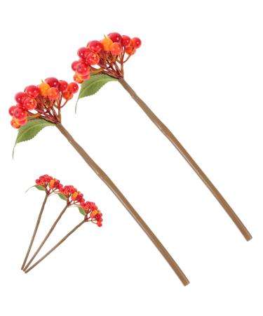 Artibetter 5pcs Christmas Ornaments Christmas Berry Twigs Xmas Floral Arrangements Christmas Tree Berries Red Berry Arrangement Wreath Artificial Berry Xmas Berries Bouquet Soft Pvc Spray Orange 27.00X11.00X11.00CM