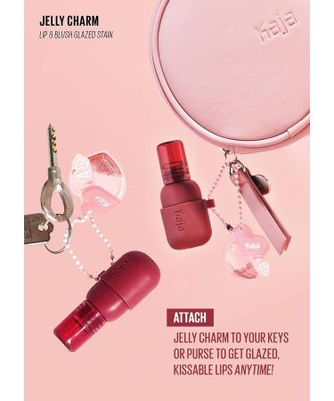 Kaja Glazed Keychain Stain- Jelly Charm 02 Squeeze Guava | Triple Berry Complex | Hydrating Lip & Blush Tint - Buy Online on SooperMarket.com