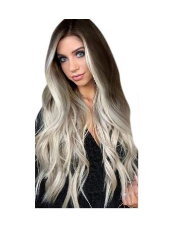 Amhomely Women s Gradient Synthetic Wig | Long Curly Party Wig in Gray & White - Stylish & Versatile Hair Choice - Buy Online on SooperMarket.com