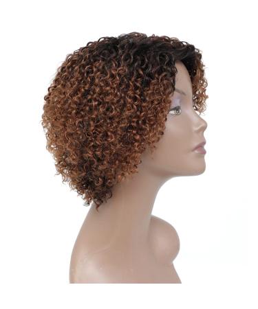Short Ombre Kinky Curly Wig for Black Women - Glueless Human Hair Wig with Bangs - Buy Online on SooperMarket.com