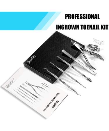 OosoFitt 7Pcs Stainless Steel Ingrown Toenail Clippers Set - Professional Toe Nail Nippers for Surgery Grade Manicure Pedicure - Silver - Buy Online on SooperMarket.com