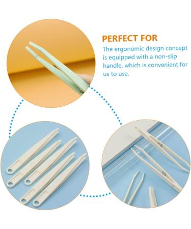 Stobok 12-Piece Flat Head Tweezers Set - Perfect for First Aid Trimming Nasal Hair and Eyelash Extensions - Pink Plastic Tweezers for Precision Use - Buy Online on SooperMarket.com