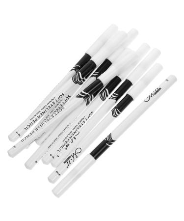 PLAFOPE 70 Pcs Lying Silkworm Eyeliner Makeup Eyeliner Pencils Make up Eyeliner Pen Gel White Wooden Pole