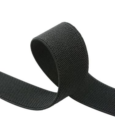Strapcrafts 1 x 5 Yards Black Double-Sided Twill Elastic - Non-Roll Woven Elastic - Buy Online on SooperMarket.com