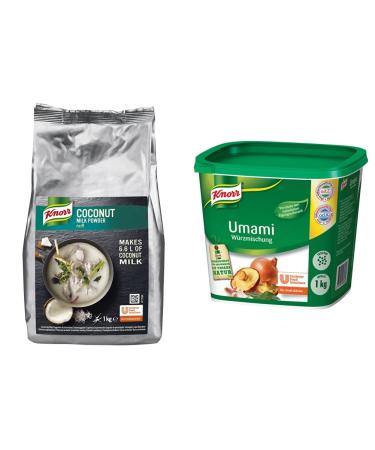 Knorr coconut milk powder (milk powder from 20 fresh coconuts results in 6.6 liters of coconut milk) 1 pack (1 x 1 kg) & UMAMI seasoning mix (fine full -bodied taste) 1 Pack (1 x 1kg) coconut milk bundle with UMAMI seasoning mixture