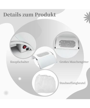 Nail Art Vacuum Cleaner - 80W Strong Suction Manicure Tool for Salon Cleaning with 2 Dust Collection Bags - Buy Online on SooperMarket.com