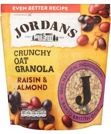 Jordans Natural Muesli | Breakfast Cereal | Vegetarian | High Fibre | 4 PACKS of 1 kg & Granola Raisin and Almond | Breakfast Cereal | High Fibre | 4 PACKS of 750 g Natural Muesli + Granola Raisin and Almond - Buy Online on SooperMarket.com