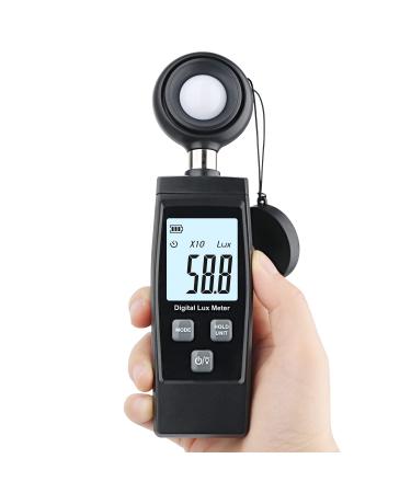 Light Meter, XRCLIF Handheld Lux Meter for Ambient Light Intensity Monitoring, Digital Photometer Range up to 200,000 Lux, Photo Illuminance Sensor with MAX/MIN Data Hold for Grow Plants Led