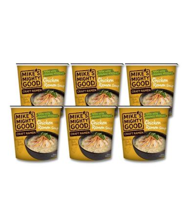 Mike's Mighty Good Ramen Chicken Soup - Chicken Noodle Soup - Instant Ramen Noodles Cups - Organic Non-GMO Instant Noodles - 1.6 Ounces - 6 Pack Chicken Ramen 1.6 Ounce (Pack of 6)
