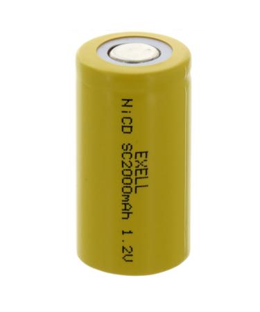 Exell SubC 1.2V 2000mAh NiCD Flat Top Rechargeable Battery for instruments/equipment electric razors toothbrushes radio controlled devices electric tools