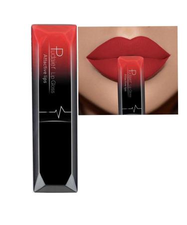 Matte Lipstick Red Lipstick Smooth Waterproof Highly Pigmented Velvet Lipstick Lip Gloss Full-Coverage Lip Color Lipsticks Professional Lipstick Cosmetics Make Up Gifts (#06)