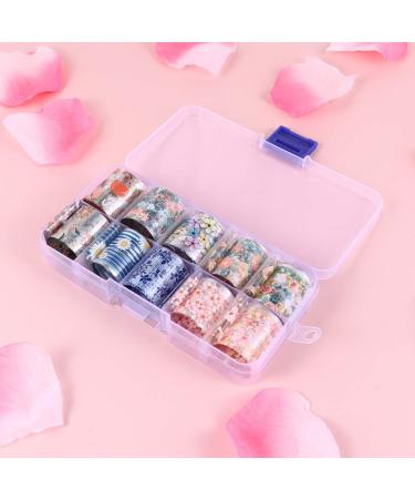 Flower Nail Foil 10 Sheet Vintage Floral Nail Transfers Decal Colorful Manicure Sticker for Wedding Party Holiday (Style D) - Buy Online on SooperMarket.com