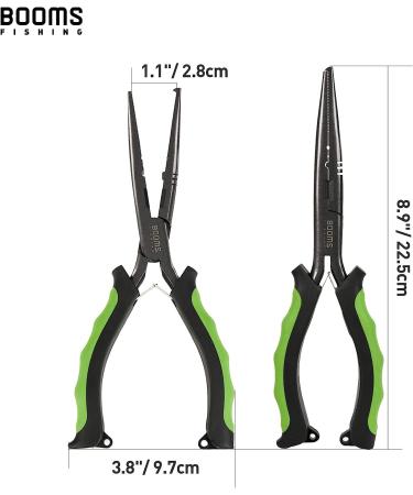 Booms Fishing F03 Needle Nose Fishing Pliers  7" or 9" Fisherman's Pliers  Long Nose Hook Remover  Saltwater Resistant Fishing Gear A: 9" Split Ring Nose - Buy Online on SooperMarket.com